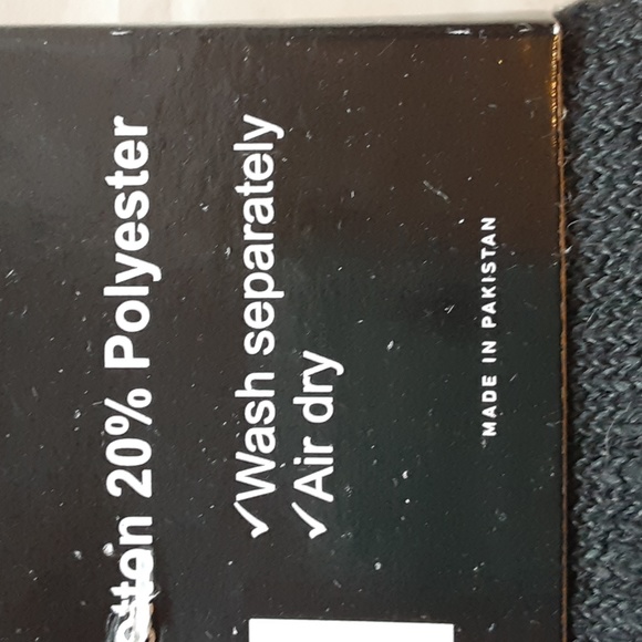 Heights Merino wool Men's crew socks  size 10-13  Black  wool/cotton/Polyester - Picture 11 of 11